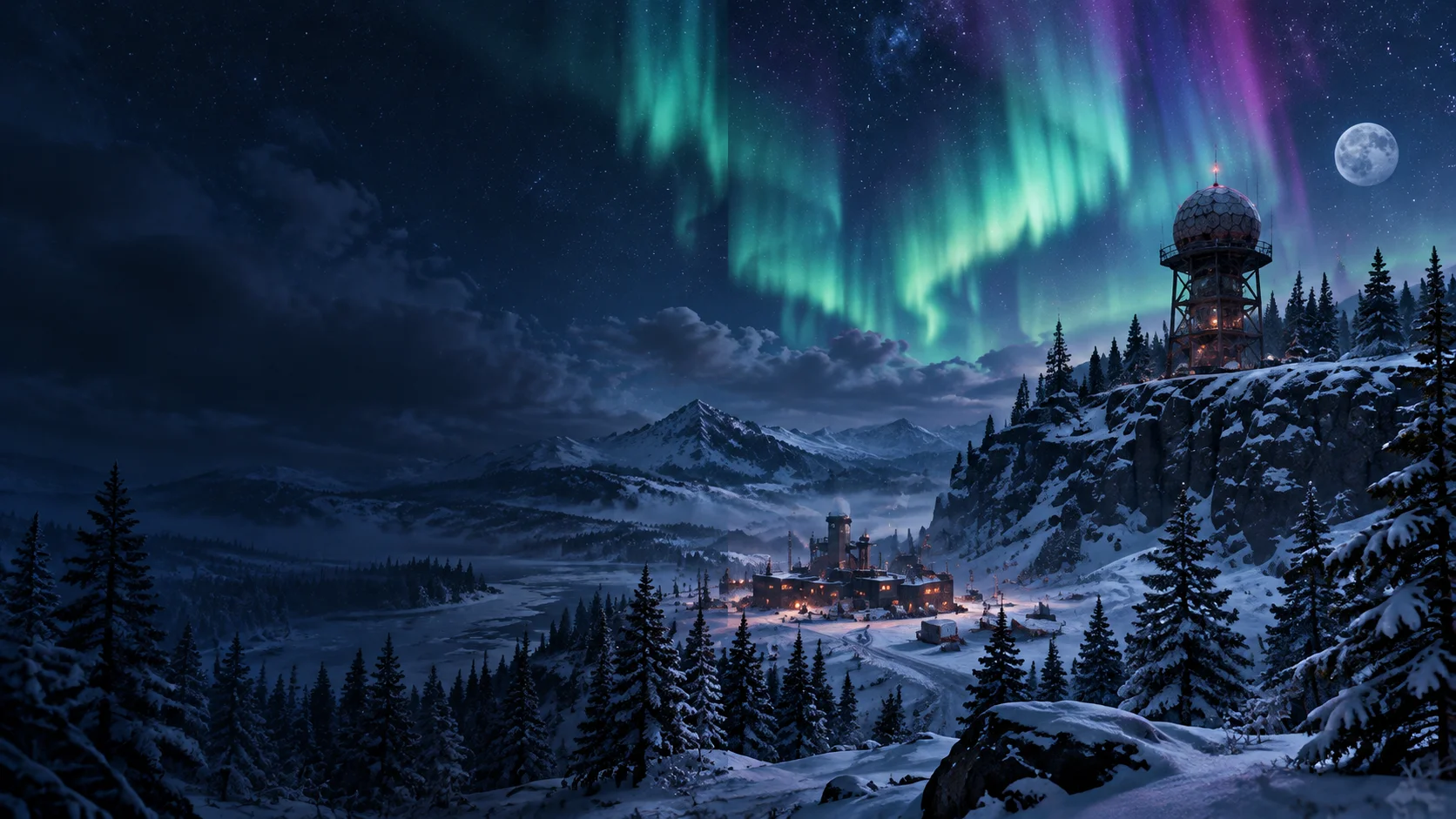 Aurora Arctic template landscape